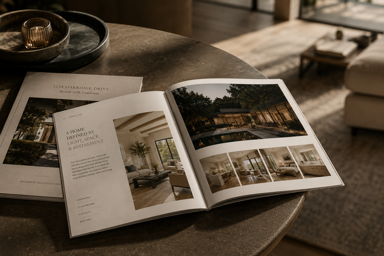 Editorial property presentation spread